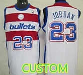 Men & Youth Customized Washington Bullets White Swingman Throwback Jersey,baseball caps,new era cap wholesale,wholesale hats