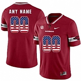 Men's Arkansas Razorbacks Red College Football USA Flags Customized Jersey