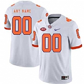 Men's Clemson Tigers White Customized Nike College Football Jersey