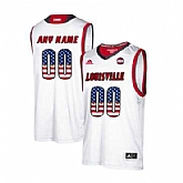 Men's Louisville Cardinals Customized White USA Flag College Basketball Jersey,baseball caps,new era cap wholesale,wholesale hats