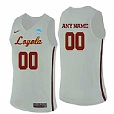 Men's Loyola (Chi) Ramblers White Customized College Basketball Jersey,baseball caps,new era cap wholesale,wholesale hats