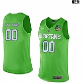 Men's Michigan State Spartans Custom Nike Apple Green College Basketball Jersey,baseball caps,new era cap wholesale,wholesale hats