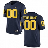 Men's Michigan Wolverines Customized Brand Jordan Navy Blue Stitched College Football 2016 NCAA Jersey,baseball caps,new era cap wholesale,wholesale hats