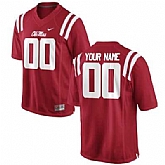 Men's Ole Miss Rebels Customized Replica Football 2015 Red Jersey