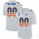 Men's Pittsburgh Panthers Customized White USA Flag 150th Anniversary Patch Nike College Football Jersey