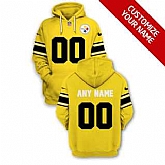 Men's Pittsburgh Steelers Active Player Yellow Custom 2021 Pullover Hoodie,baseball caps,new era cap wholesale,wholesale hats