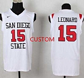 Men's San Diego State University Basketball White Customized Jersey
