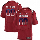 Men's South Carolina Gamecocks Red Customized USA Flag College Football Jersey,baseball caps,new era cap wholesale,wholesale hats
