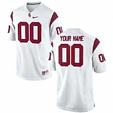Men's USC Trojans 2015 Nike White Customized Replica Football Jersey