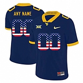 Men's West Virginia Mountaineers Customized Navy USA Flag College Football Jersey,baseball caps,new era cap wholesale,wholesale hats