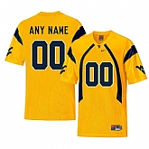 Men's West Virginia Mountaineers Gold Customized College Football Jersey