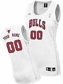 Women's Customized Chicago Bulls White Jersey