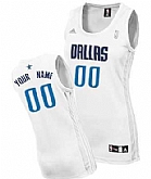 Women's Customized Dallas Mavericks White Jersey 