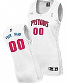 Women's Customized Detroit Pistons White Jersey 