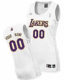 Women's Customized Los Angeles Lakers White Jersey