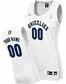 Women's Customized Memphis Grizzlies White Jersey 