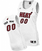 Women's Customized Miami Heat White Jersey 