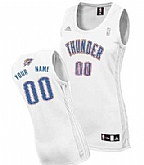 Women's Customized Oklahoma City Thunder White Jersey