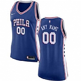 Women's Customized Philadelphia 76ers Swingman Blue Nike Icon Edition Jersey
