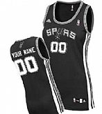Women's Customized San Antonio Spurs Black Basketball Jersey
