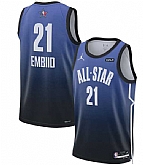 Men's 2023 All-Star #21 Joel Embiid Blue Game Swingman Stitched Basketball Jersey Dzhi,baseball caps,new era cap wholesale,wholesale hats