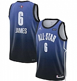 Men's 2023 All-Star #6 LeBron James Blue Game Swingman Stitched Basketball Jersey Dzhi,baseball caps,new era cap wholesale,wholesale hats