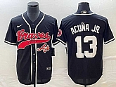 Men's Atlanta Braves #13 Ronald Acuna Jr Black Cool Base Stitched Jersey,baseball caps,new era cap wholesale,wholesale hats