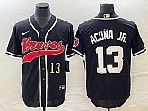 Men's Atlanta Braves #13 Ronald Acuna Jr Number Black Cool Base Stitched Baseball Jersey,baseball caps,new era cap wholesale,wholesale hats