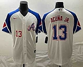Men's Atlanta Braves #13 Ronald Acuna Jr Number White 2023 City Connect Cool Base Stitched Jerseys,baseball caps,new era cap wholesale,wholesale hats