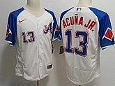 Men's Atlanta Braves #13 Ronald Acuna Jr White 2023 City Connect Flex Base Stitched Jersey,baseball caps,new era cap wholesale,wholesale hats