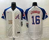 Men's Atlanta Braves #16 Travis dArnaud Number White 2023 City Connect Flex Base Stitched Jerseys,baseball caps,new era cap wholesale,wholesale hats