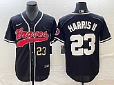 Men's Atlanta Braves #23 Michael Harris II Number Black Cool Base Stitched Baseball Jersey,baseball caps,new era cap wholesale,wholesale hats