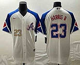 Men's Atlanta Braves #23 Michael Harris II Number White 2023 City Connect Cool Base Stitched Jersey,baseball caps,new era cap wholesale,wholesale hats