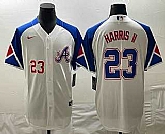 Men's Atlanta Braves #23 Michael Harris II Number White 2023 City Connect Cool Base Stitched Jerseys,baseball caps,new era cap wholesale,wholesale hats