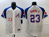Men's Atlanta Braves #23 Michael Harris II Number White 2023 City Connect Flex Base Stitched Baseball Jersey
