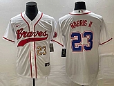 Men's Atlanta Braves #23 Michael Harris II Number White Cool Base With Patch Stitched Baseball Jersey,baseball caps,new era cap wholesale,wholesale hats