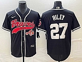 Men's Atlanta Braves #27 Austin Riley Black Cool Base Stitched Baseball Jersey,baseball caps,new era cap wholesale,wholesale hats