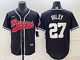 Men's Atlanta Braves #27 Austin Riley Black Cool Base Stitched Jersey,baseball caps,new era cap wholesale,wholesale hats