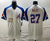 Men's Atlanta Braves #27 Austin Riley Number White 2023 City Connect Cool Base Stitched Jersey,baseball caps,new era cap wholesale,wholesale hats
