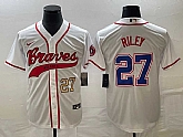 Men's Atlanta Braves #27 Austin Riley Number White Cool Base With Patch Stitched Baseball Jersey,baseball caps,new era cap wholesale,wholesale hats