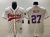 Men's Atlanta Braves #27 Austin Riley White Cool Base With Patch Stitched Jersey,baseball caps,new era cap wholesale,wholesale hats