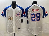 Men's Atlanta Braves #28 Matt Olson Number White 2023 City Connect Flex Base Stitched Jerseys,baseball caps,new era cap wholesale,wholesale hats