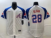 Men's Atlanta Braves #28 Matt Olson White 2023 City Connect Flex Base Stitched Jerseys,baseball caps,new era cap wholesale,wholesale hats