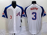 Men's Atlanta Braves #3 Dale Murphy Number White 2023 City Connect Cool Base Stitched Jersey,baseball caps,new era cap wholesale,wholesale hats