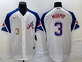 Men's Atlanta Braves #3 Dale Murphy Number White 2023 City Connect Cool Base Stitched Jerseys,baseball caps,new era cap wholesale,wholesale hats