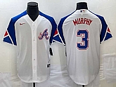 Men's Atlanta Braves #3 Dale Murphy White 2023 City Connect Cool Base Stitched Jersey,baseball caps,new era cap wholesale,wholesale hats