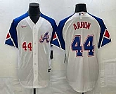 Men's Atlanta Braves #44 Hank Aaron Number White 2023 City Connect Cool Base Stitched MLB Jersey,baseball caps,new era cap wholesale,wholesale hats