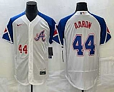 Men's Atlanta Braves #44 Hank Aaron Number White 2023 City Connect Flex Base Stitched Jersey,baseball caps,new era cap wholesale,wholesale hats