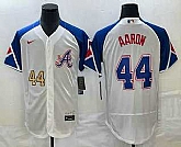 Men's Atlanta Braves #44 Hank Aaron Number White 2023 City Connect Flex Base Stitched Jerseys,baseball caps,new era cap wholesale,wholesale hats