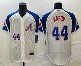 Men's Atlanta Braves #44 Hank Aaron Number White 2023 City Connect Flex Base Stitched MLB Jersey,baseball caps,new era cap wholesale,wholesale hats